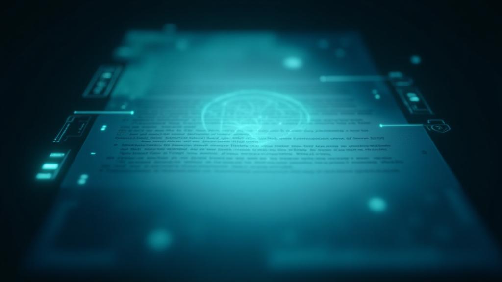 ホログラフィックセキュリティ機能を持つ法的文書のハイテクな表示。